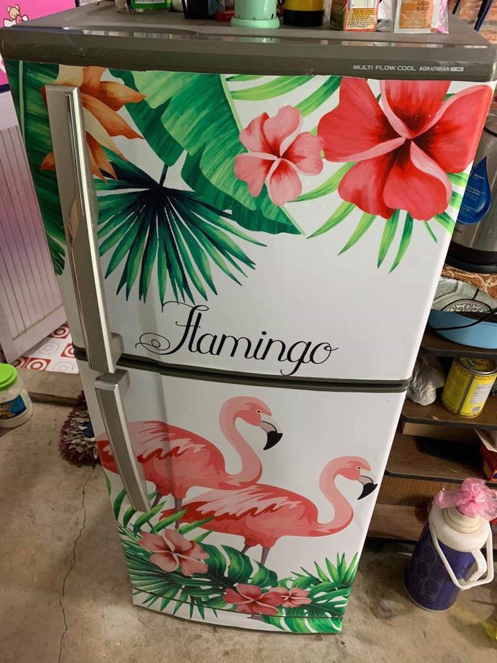 [HCM]Giấy Decal Dán Tủ Lạnh CHIM HỒNG HẠC - THUTHAODECOR