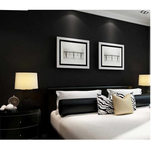 Cuộn 5m giấy dán tường ĐEN NHÁM khổ rộng 45cm