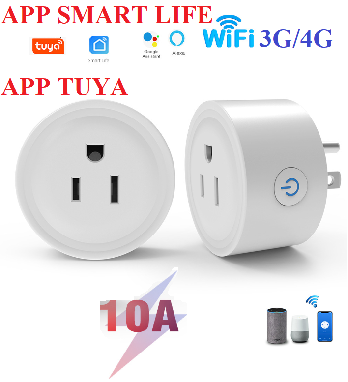 Ổ cắm wifi hẹn giờ bật tắt App Smart life hoặc Tuya 10A 2200W công tắc điều khiển từ xa ổ cắm hẹn giờ công tắc hẹn giờ
