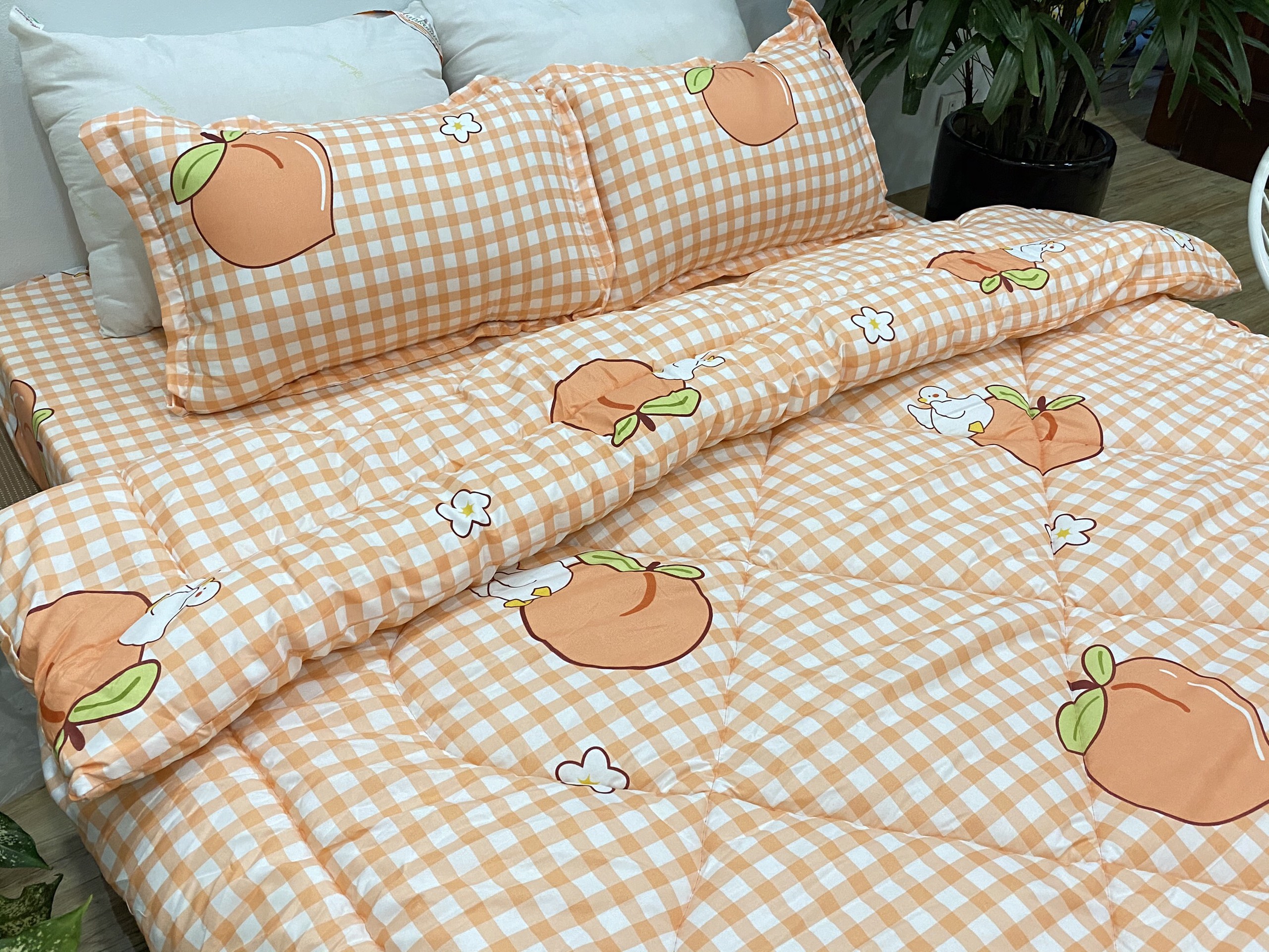 Bộ Chăn Phao 5 Món ( Gồm 1 Chăn Phao + 1 Ga Bo Chun + 2 Vỏ Gối Nằm + 1 Vỏ Gối Ôm) Mẫu  Phao 36