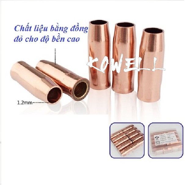Chụp khí mỏ hàn mig 15AK đẹp, đồng đỏ