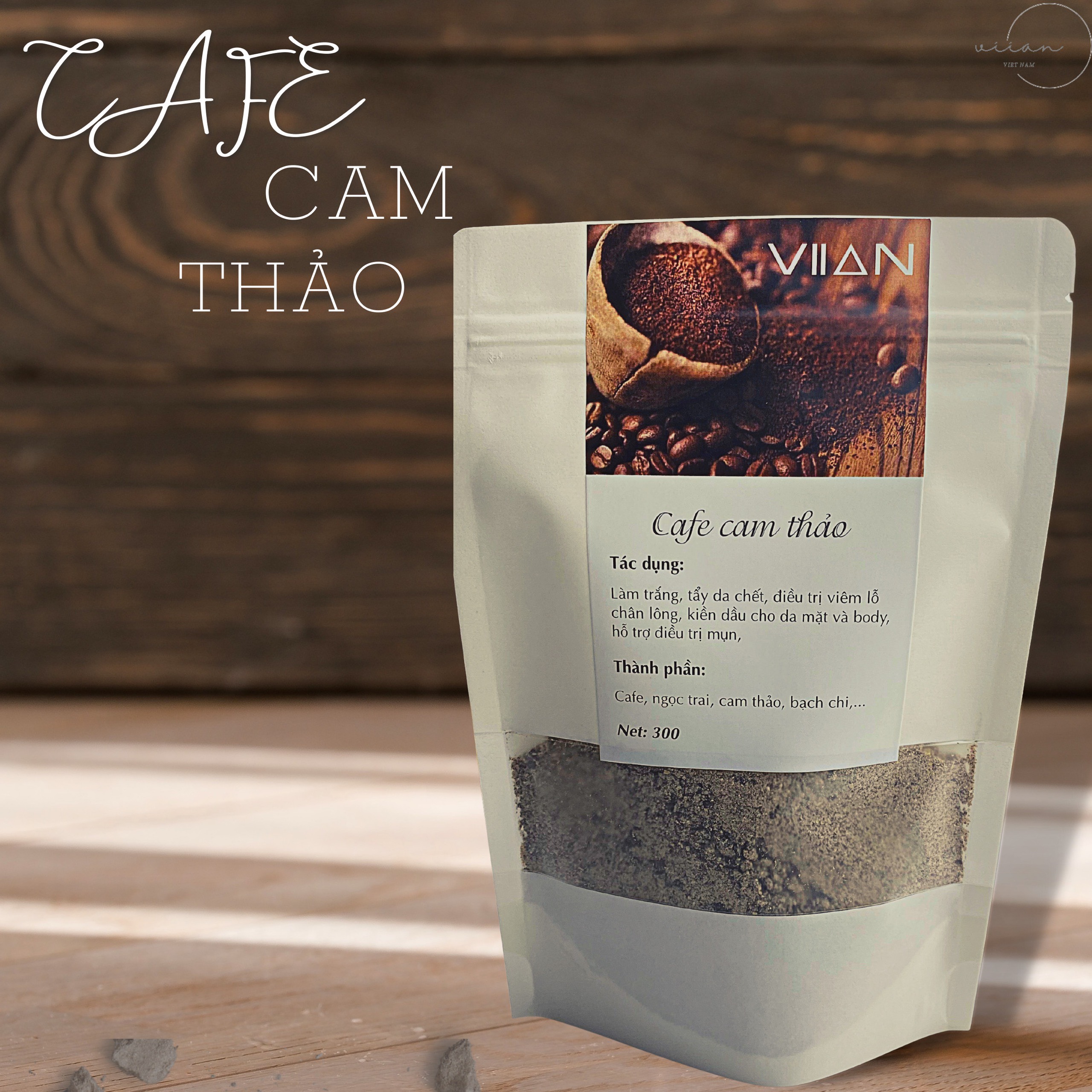 Ủ trắng cafe cam thảo viian phiên bản mới - trắng thật sự- sp duy nhất có tới 50% cf nguyên chất