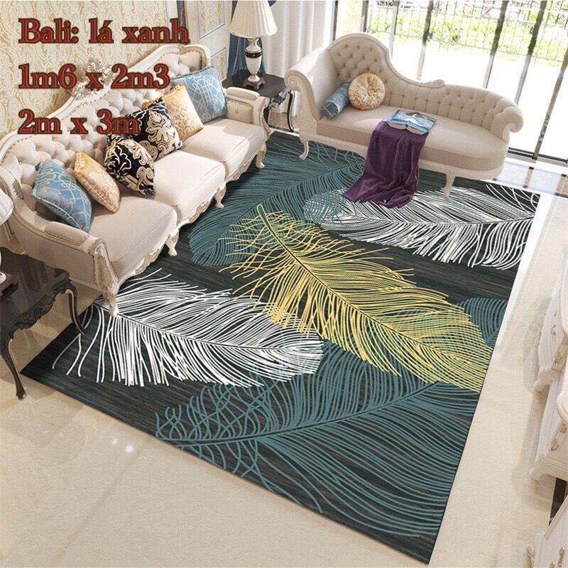 THẢM TRẢI SÀN BALI CAO CẤP - HÌNH CHIẾC LÁ - 1m6x2m3