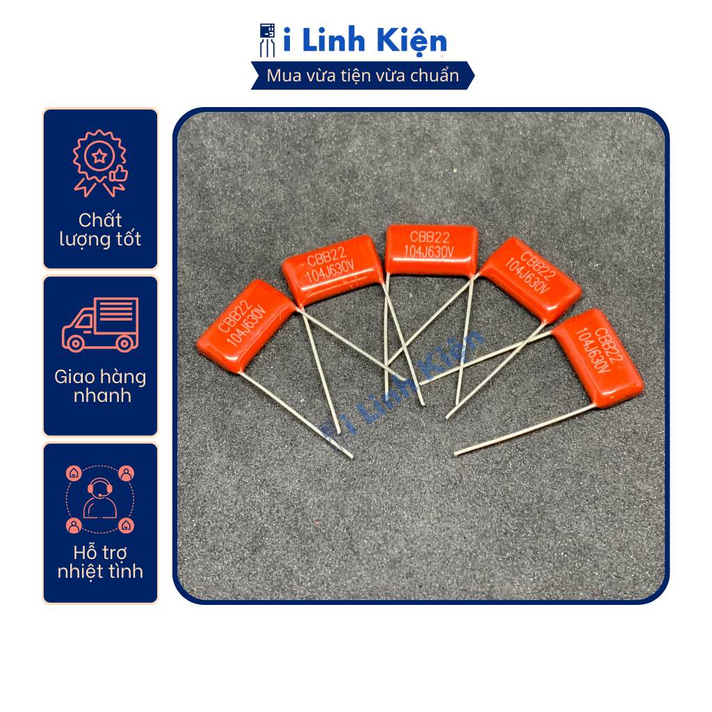 Tụ 104J 630V chất lượng tốt.