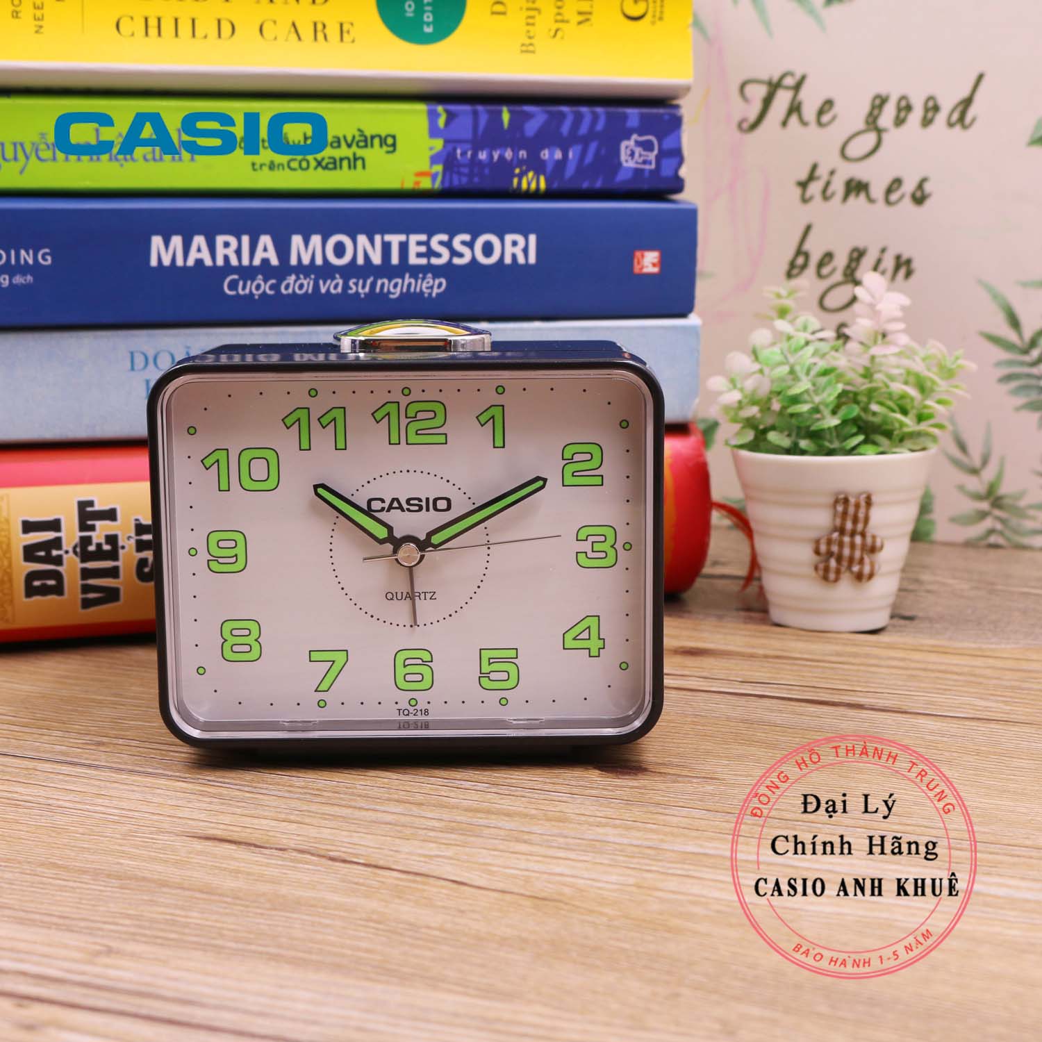 Đồng hồ để bàn Casio TQ-218-1BDF báo thức ( Kích thước 9×10.7×6 cm )