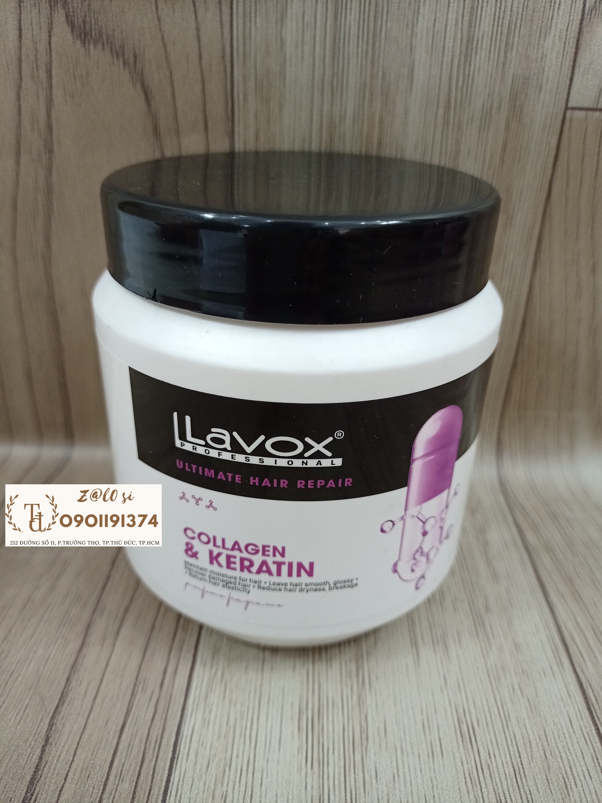 Hấp phục hồi tóc collagen & keratin 500ml hãng Lavox