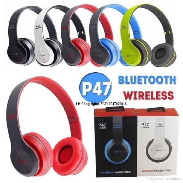 [ KHUYẾN MẠI KHỦNG ] Tai Nghe Chụp Tai Bluetooth P47, Tai Nghe P47 Không Dây Cao Cấp Hỗ Trợ Cắm Thẻ Nhớ 1 Đổi 1