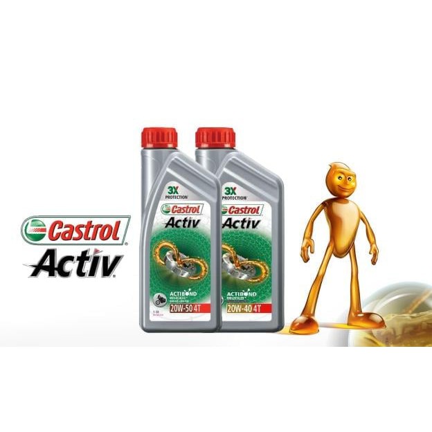 DẦU NHỚT XE SỐ CASTROL ACTIV - 20W40 1000ML1L Nhớt Castrol Activ 4T CHÍNH
