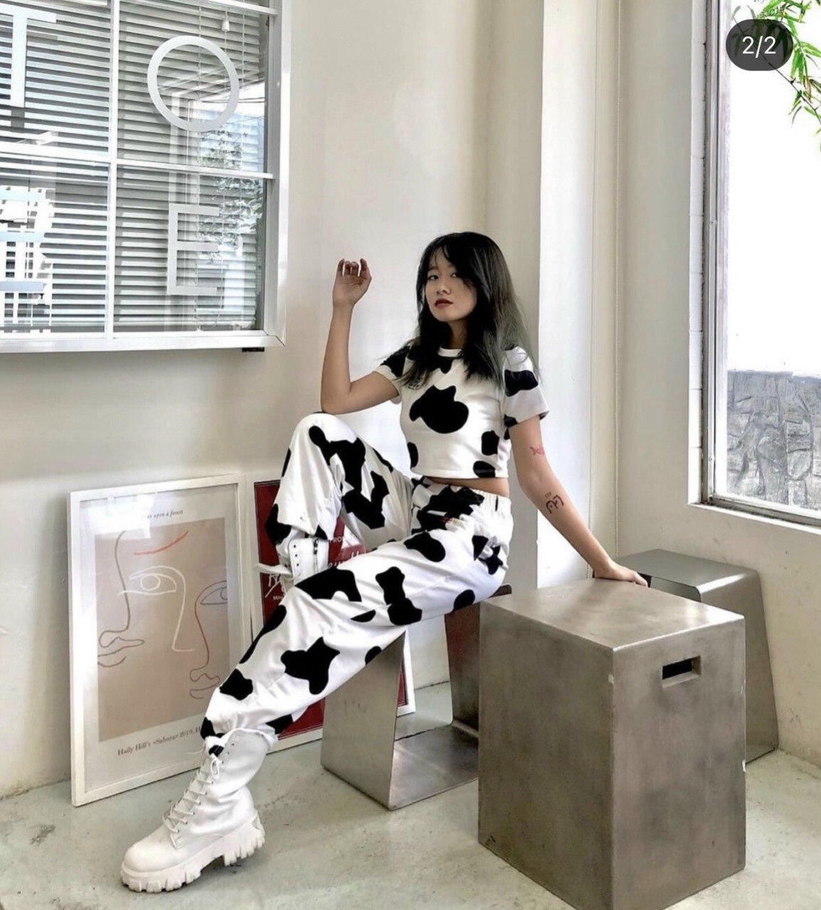 Áo croptop nữ phiên bản bò sữa mặc đi chơi siêu cute, lên dáng cực xinh,đang hot trend, áo thun nữ from ngắn(ảnh thật)