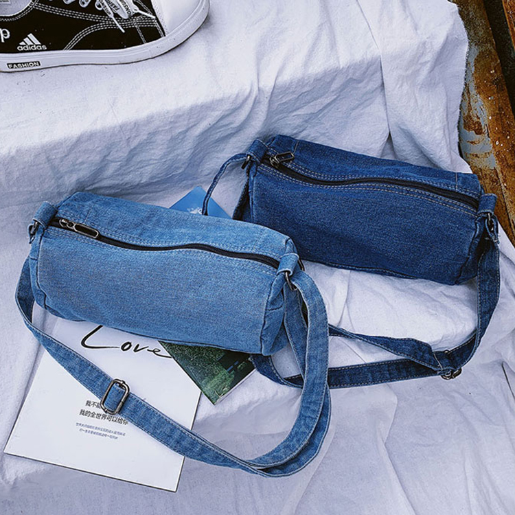 Túi trống đeo chéo USMA vải jeans