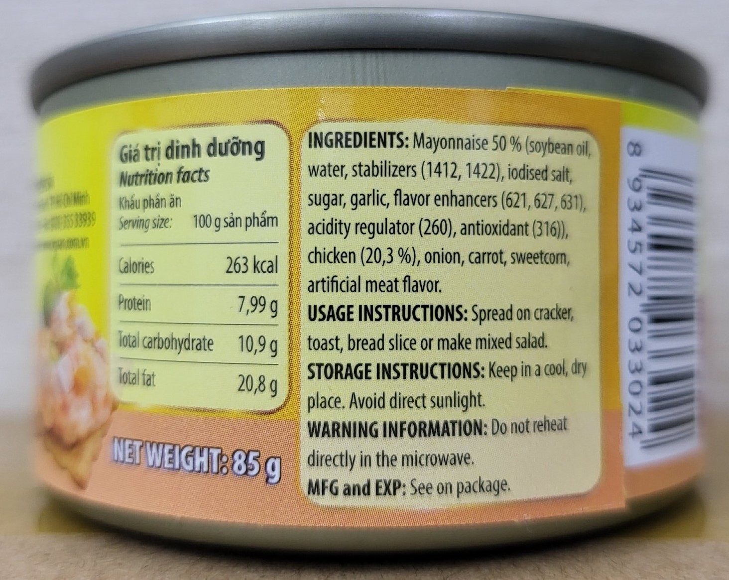 (hộp 85g) THỊT GÀ SỐT MAYONNAISE VISSAN Chicken Spread