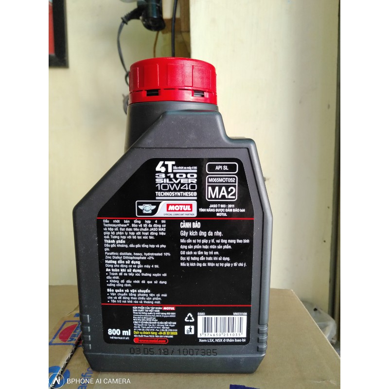 Dầu nhớt xe máy Motul 3100 Silver 10w40 (800ml)