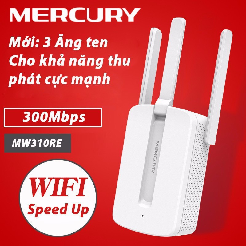 [HCM]Bộ Kích Sóng Wifi Mercury Repeater MW310RE 3 Anten Cực Mạnh