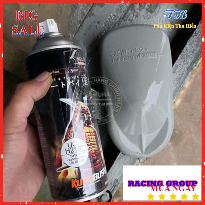 [HCM]Sơn Xịt Chính Hãng SAMURAI Dành Cho Xe Máy Lót Xám UCH210