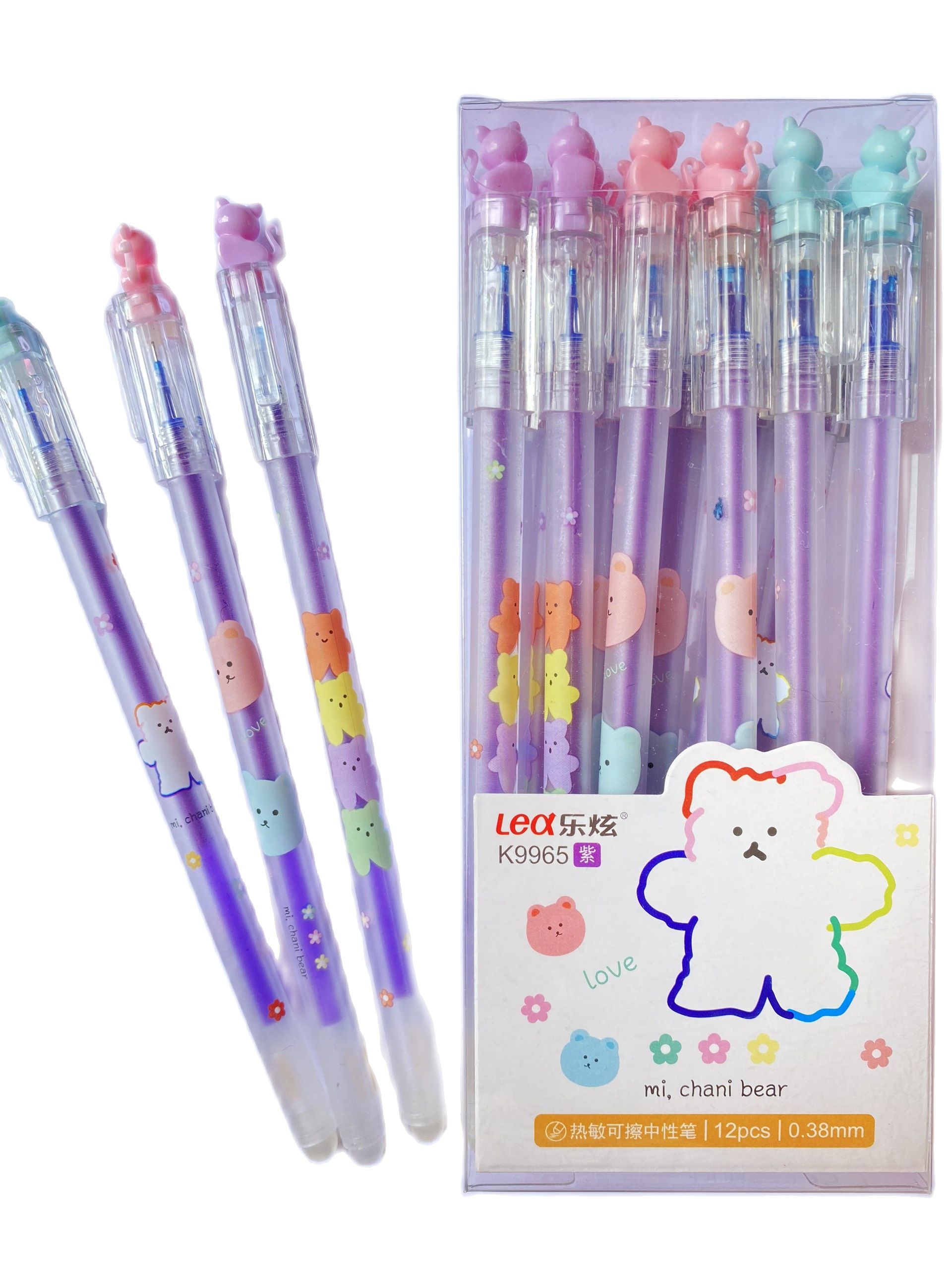 Hộp 12 Bút gel xóa được mực đầy-Mực tím