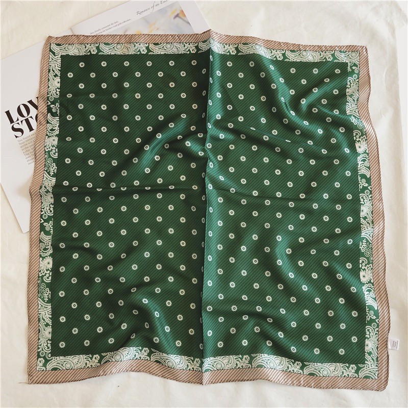 [HCM]Khăn turban lụa vuông cột cổ áo thanh lịch size 58x58cm