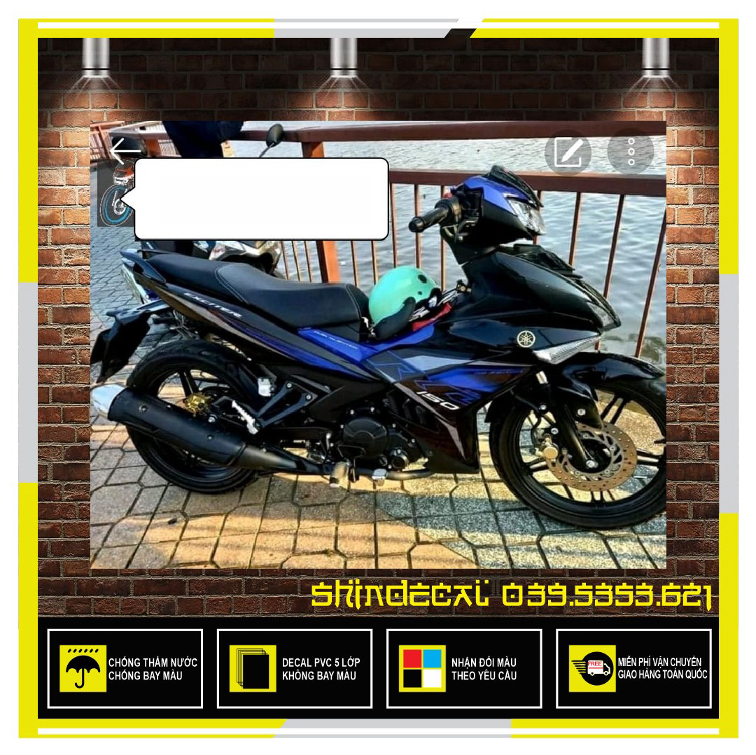 Tem rời exciter 150 mxking xanh đen