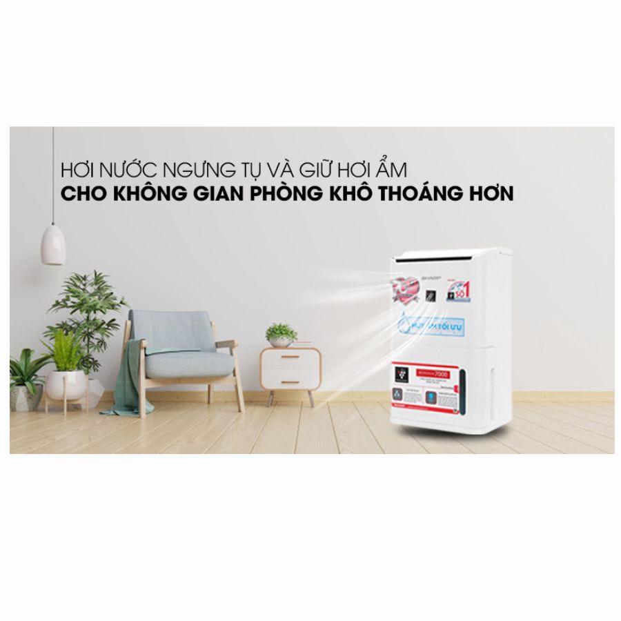 Máy lọc không khí và hút ẩm Sharp DW-D12A
