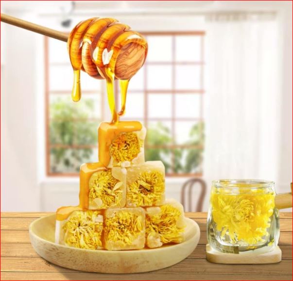 1 KÝ trà hoa cúc HOÀNG KIM đường phèn mật ong loại ngon thảo mộc đẹp da chống lão hóa tốt cho sức khỏe_trà thảo mộc vi vi