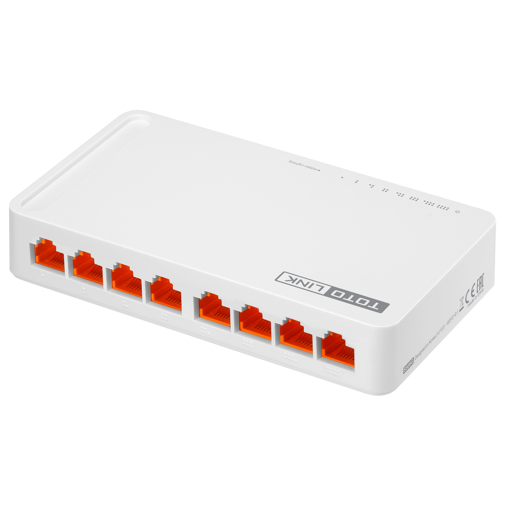 Switch 8 cổng 10/100Mbps TOTOLINK S808, Hiệu năng cao, Tiết kiệm năng lượng - Hãng phân phối chính thức