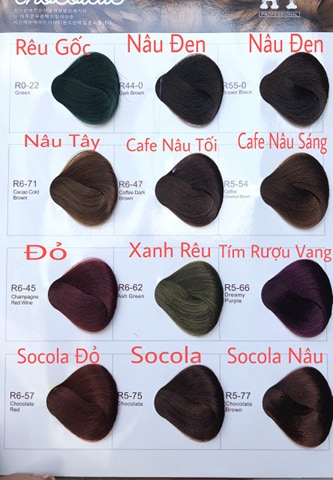 Màu nhuộm tóc CHOCOLATE HT Hàn Quốc (không tặng oxy )phủ bạc  - Hương CAFE
