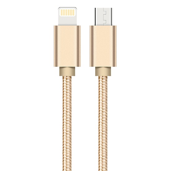 Cáp sạc 2 đầu Dây dù Iphone Lightning và Android Micro USB 2in1 siêu bền sạc nhanh