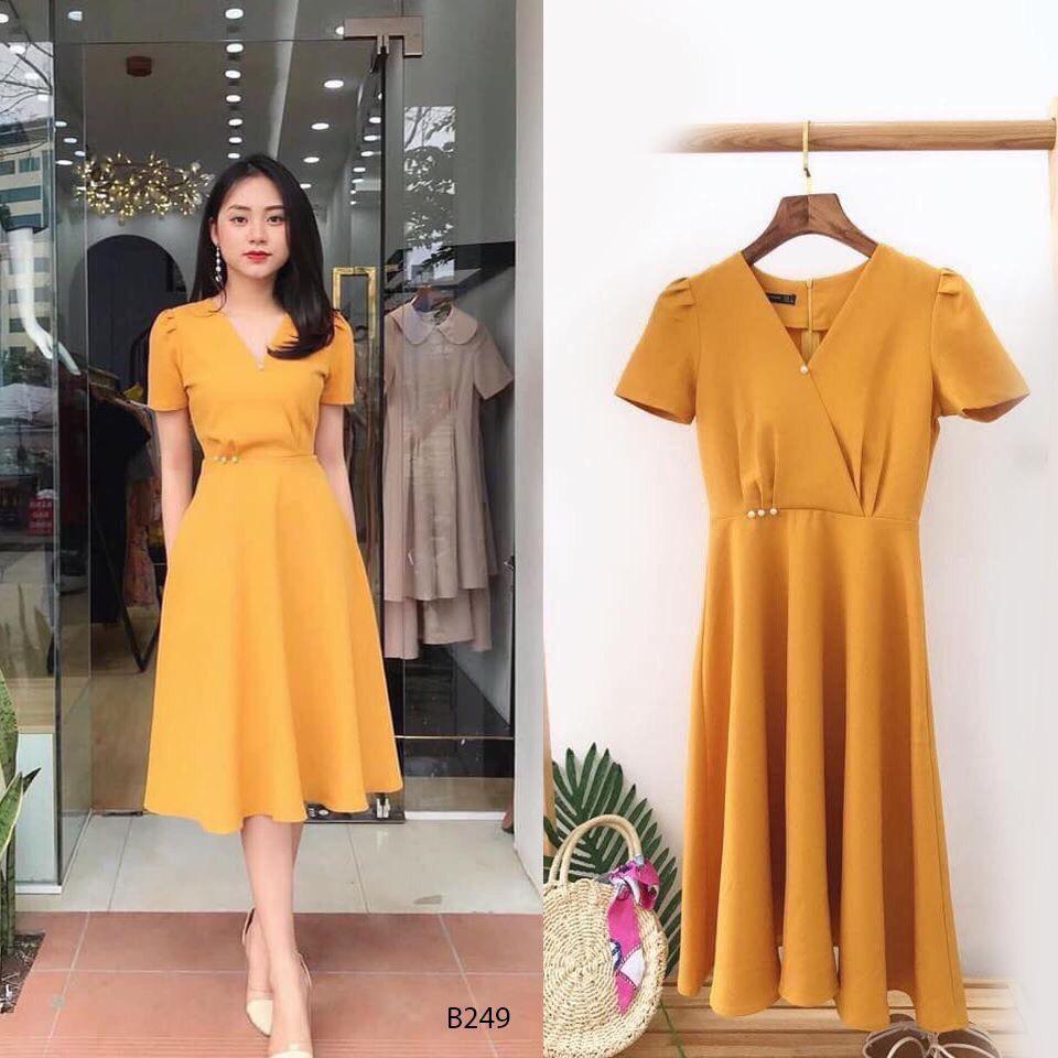 [HCM]ĐẦM XÒE CÁT HÀN PHỐI NGỌC TRAI EO SIÊU ĐẸP