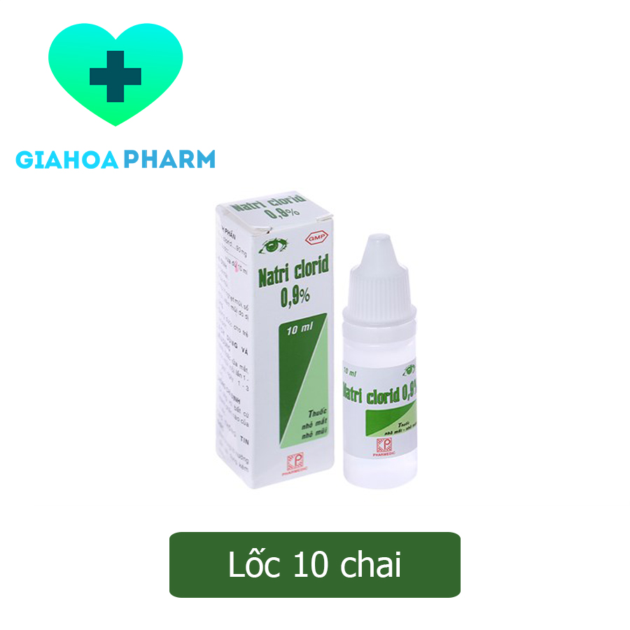 Dung dịch nước muối sinh lý đẳng trương Natri Clorid Pharmedic 0.9% vệ sinh, rửa, làm sạch mắt, mũi, an toàn trẻ sơ sinh