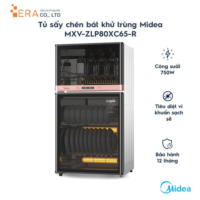 [Trả góp 0%]Tủ sấy chén bát khử trùng Midea MXV-ZLP80XC65-R