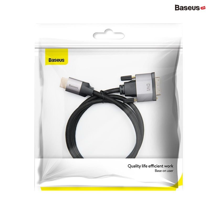 Cáp chuyển HDMI sang DVI Baseus Ẹnoymet Series (HDMI 4K male to DVI male, bidirectional adapter cable)