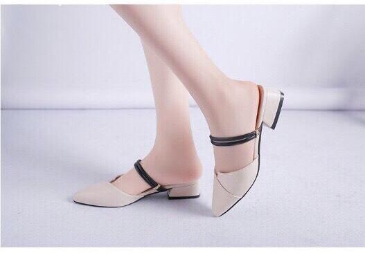 Giày xăng đan nữ bít mũi gót 3 phân