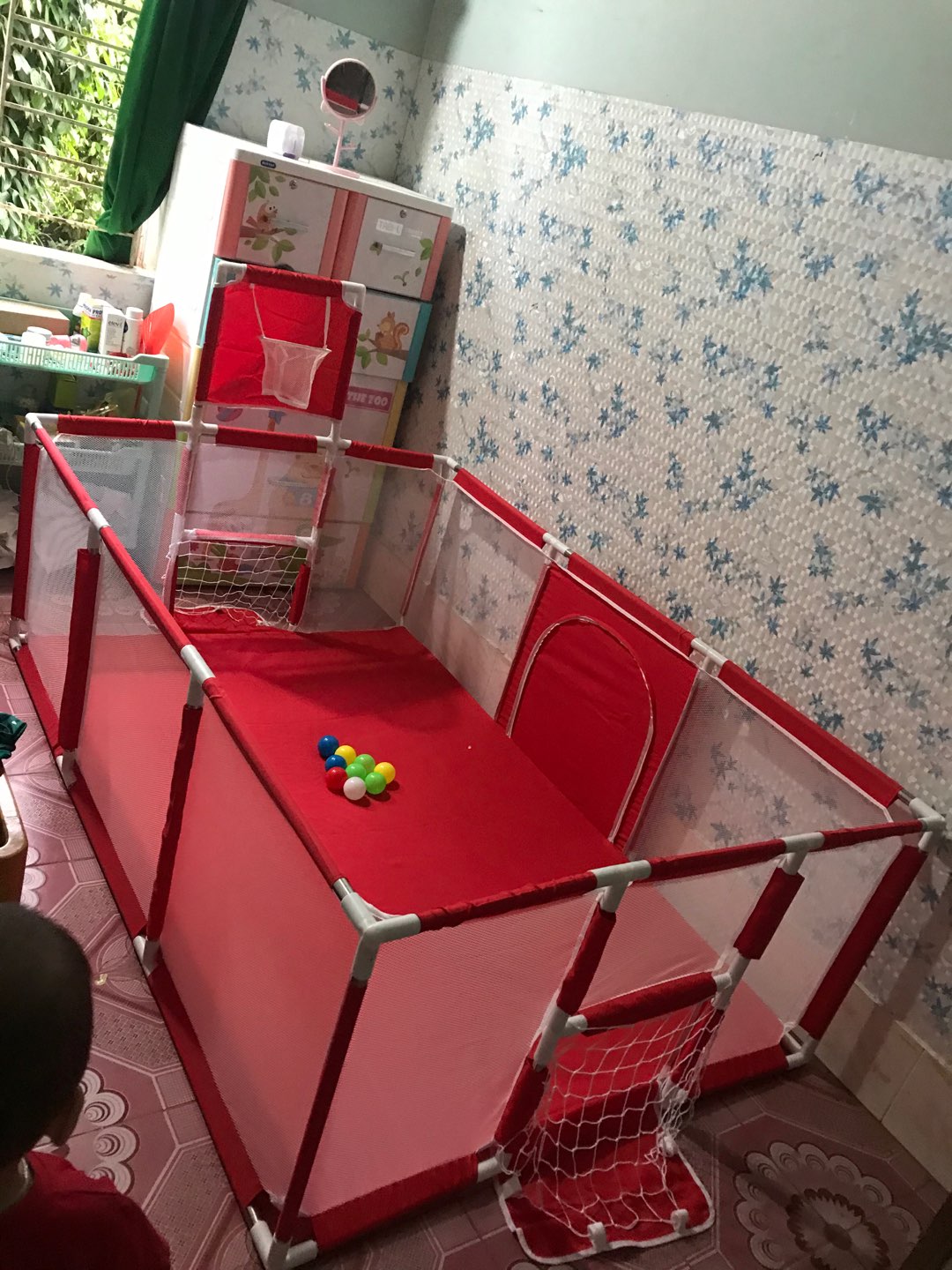 [ Tặng kèm 10 bóng ] Quây bóng chữ nhật cho bé. Quây cũi khung Gỗ cho bé- kích thước 1m2x2m3