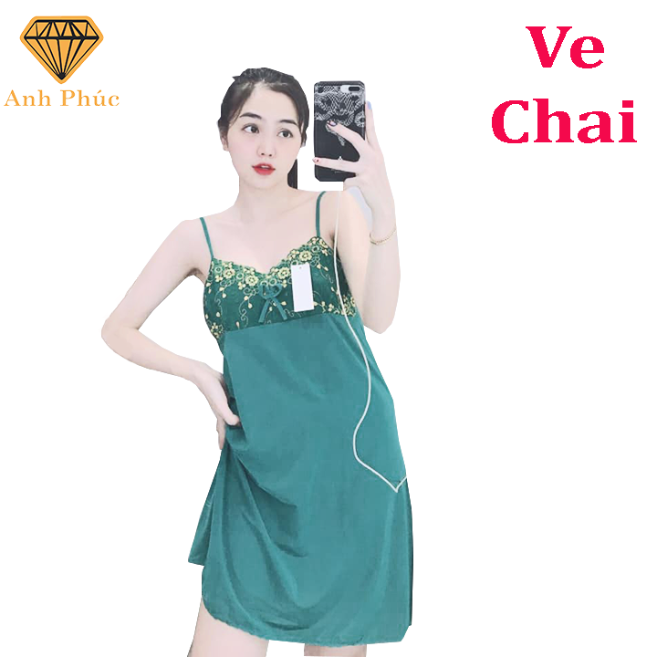 [HCM]Đầm ngủ 2 dây thun lạnh mặc mát  Anh Phúc