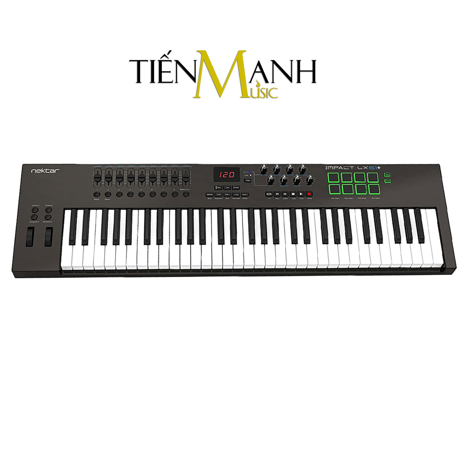 [Trả góp 0%] Nektar Impact LX61+ Midi Keyboard Controller 61 Phím Cảm ứng lực (Bàn phím sáng tác - Sản xuất âm nhạc Producer Compact Semi-Weighted Keys USB)