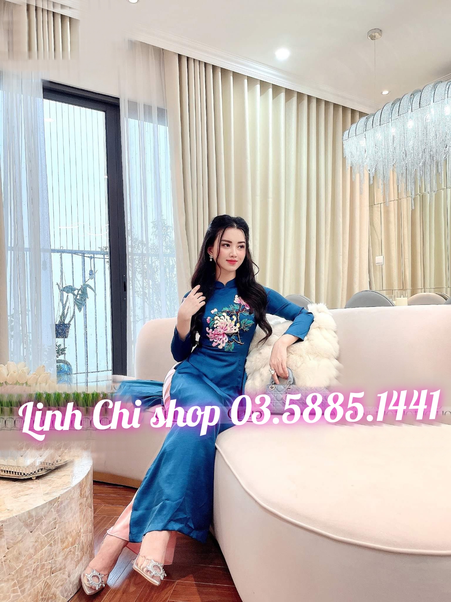 áo dài thêu cao cấp 2023 trên chất liệu lụa tây thi