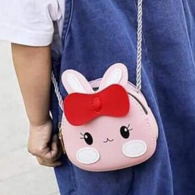 Túi đeo chéo thỏ hồng cute cho bé