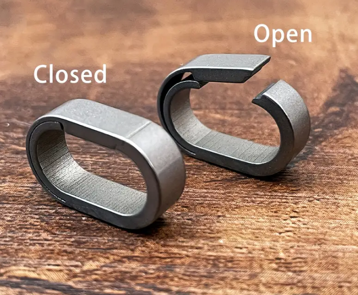 Ring móc khóa titan hình ovan (1 cái)