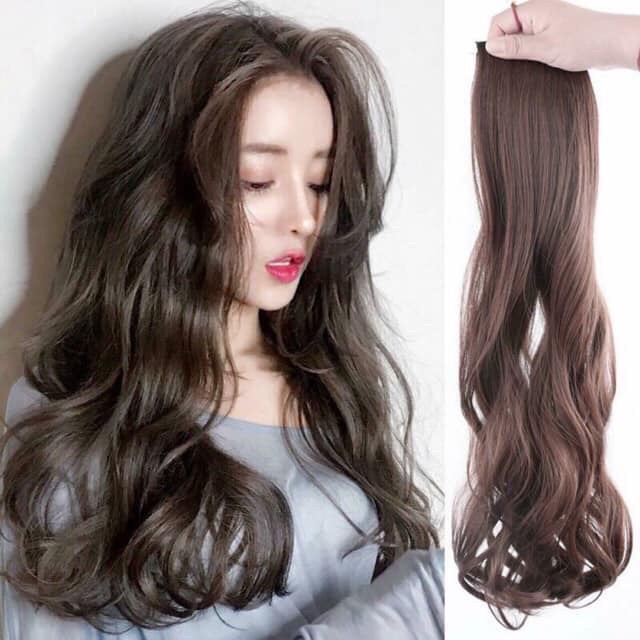 Tóc giả kẹp phím phồng xoăn dài