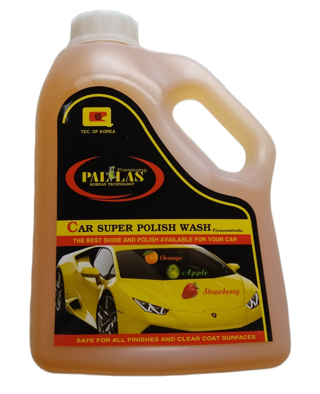 Nước rửa xe siêu bóng PALLAS đậm đặc (1,5L), 3 màu Cam - Dâu - Táo, Hàng Cty, bảo dưỡng mặt sơn luôn sáng bóng như mới