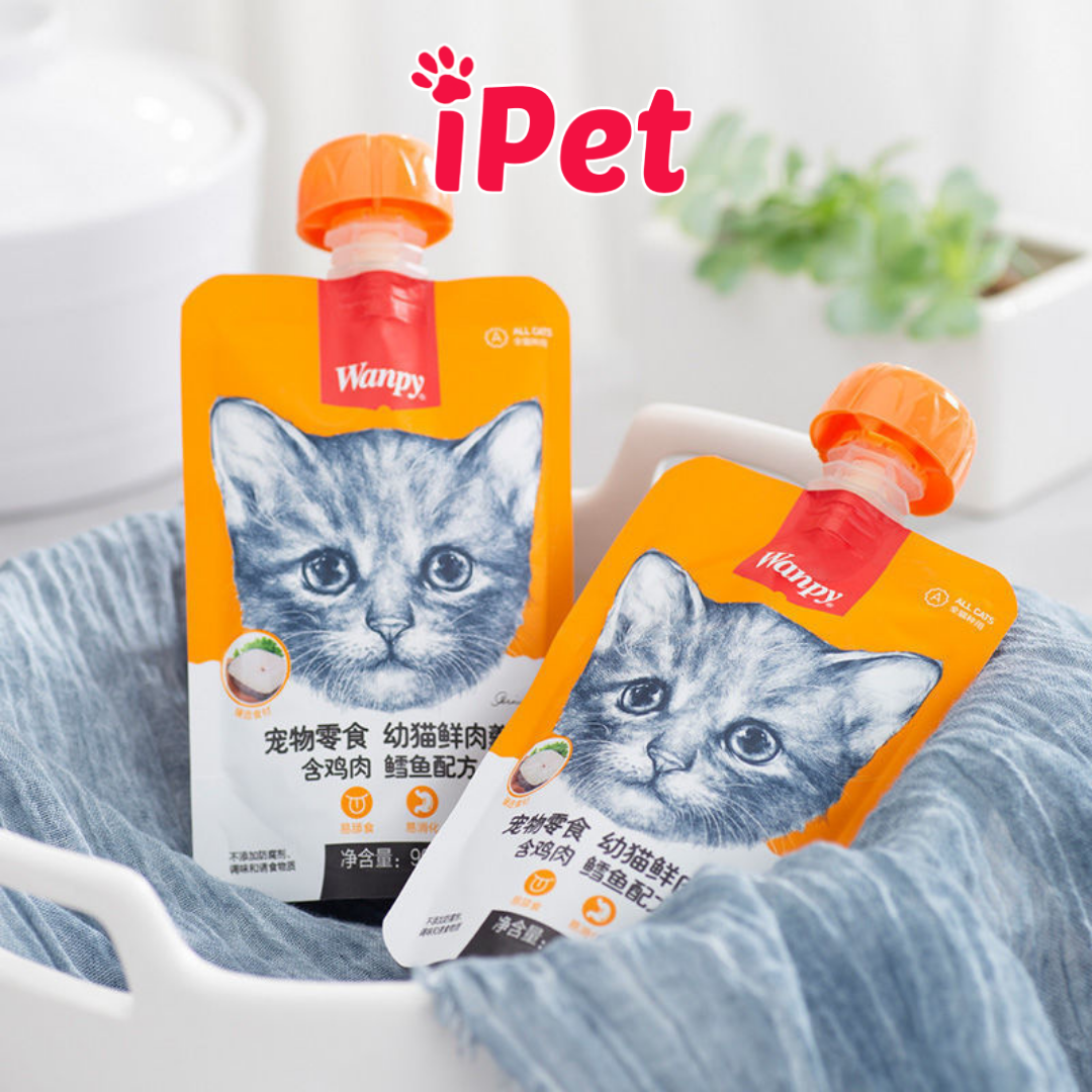 Súp thưởng wanpy nắp vặn 90g - pate dạng soup cho mèo - ipet shop