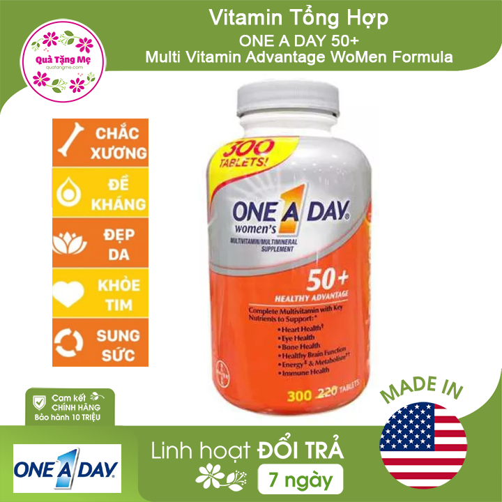 HCMVitamin ONE A DAY 50+ Multi Vitamin Advantage WoMen Formula 300 viên