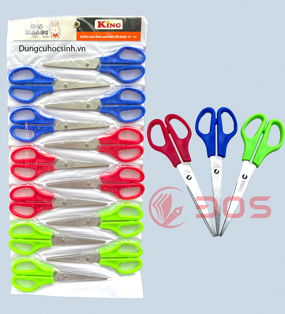 Sỉ 12 Cái Kéo Cắt Giấy Chất Lượng Tốt 703 Dài 16.5cm ( 12 Cái/Vĩ )