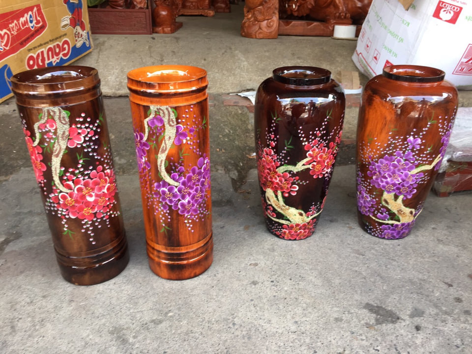 BÌNH CẮM HOA GỖ SIÊU ĐẸP CAO 30cm