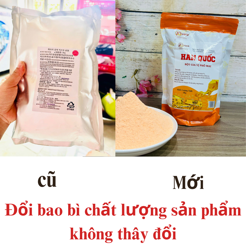 BỘT PHÔ MAI 1KG hàng tuyển loại ngon đậm vị chuyên dùng cho các món lắc làm xốt...
