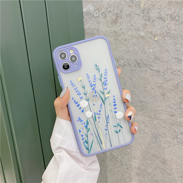 Ốp Lưng Nhám Chống Sock Va Đập Bảo Vệ Camera Flowers