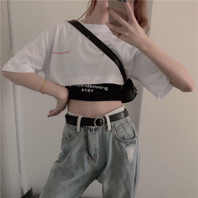 [HCM]Sét áo croptop in chữ cá tính