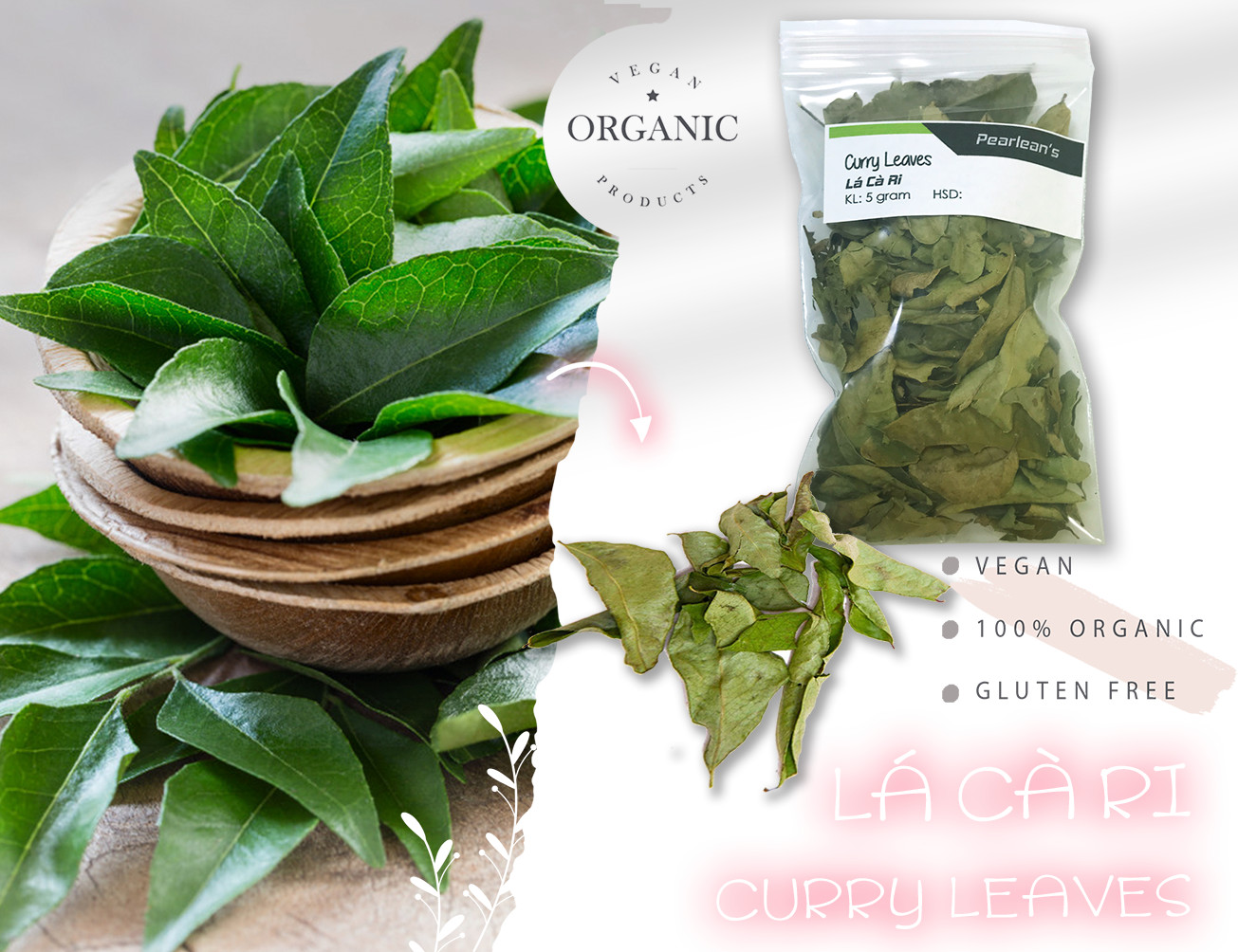 [HCM]Lá cà ri Curry leaves 5gr