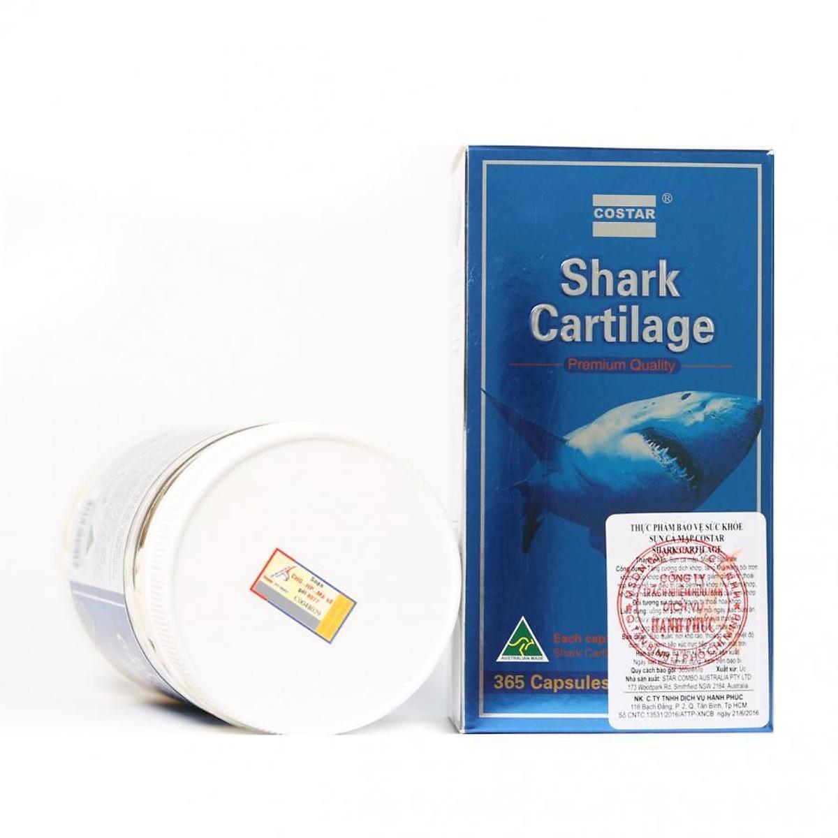 Blue Shark Cartilage Sụn Cá Mập Của Costar, Úc (Hộp 365 viên)
