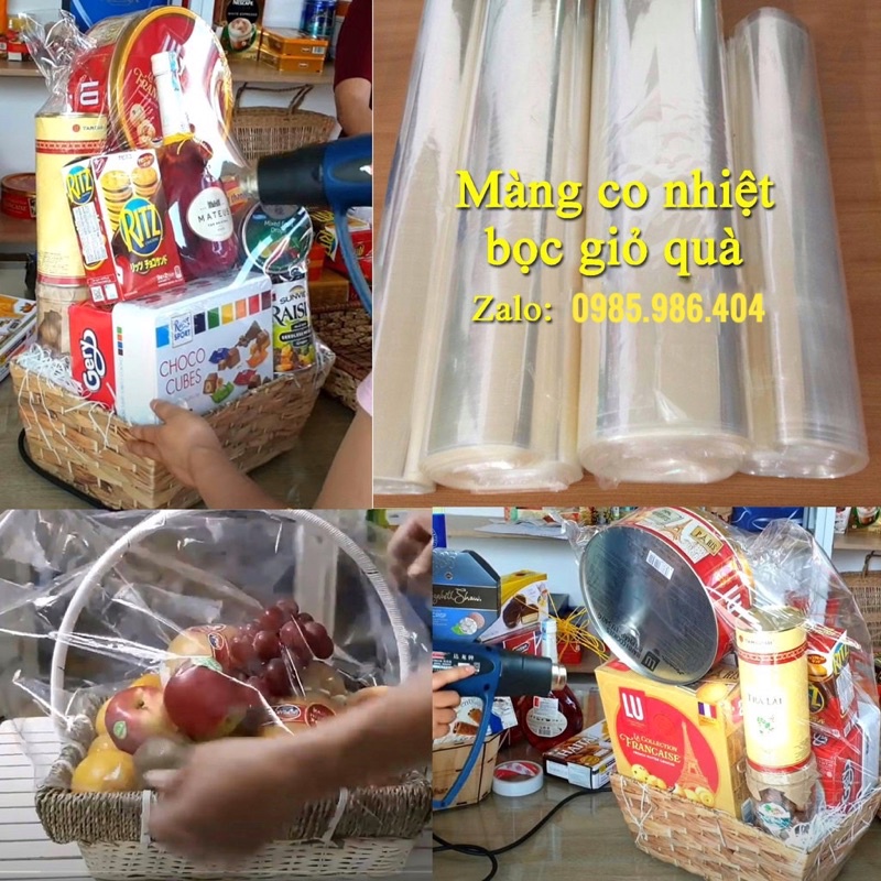 Màng co bọc giỏ quà tết, giỏ hoa quả, đa dạng kích thước, hàng đẹp giá sỉ