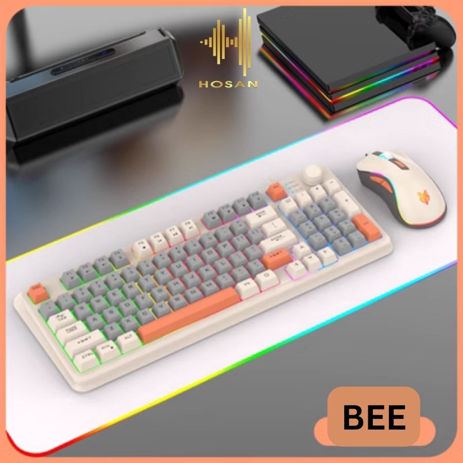 Combo bàn phím chuột có dây gaming xunfox k820 - bàn phím chơi game led 7 màu phím giả cơ chuột 3600 dpi ấn tượng